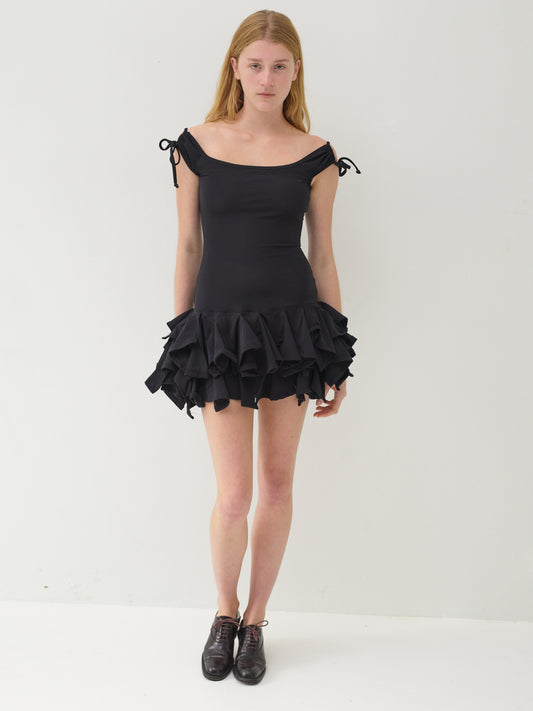 Scooped tutu dress - black