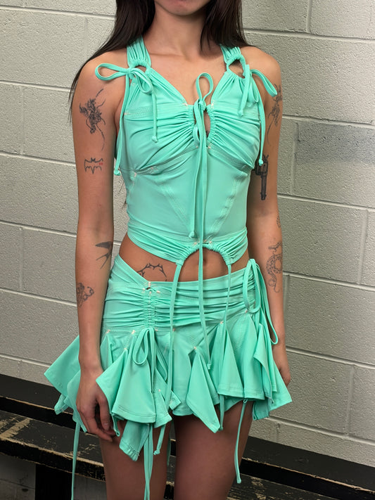 Tankini skirt in recycled lycra - aqua