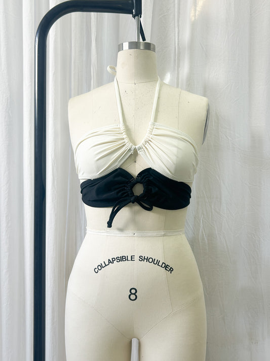 mini top - pearl/black