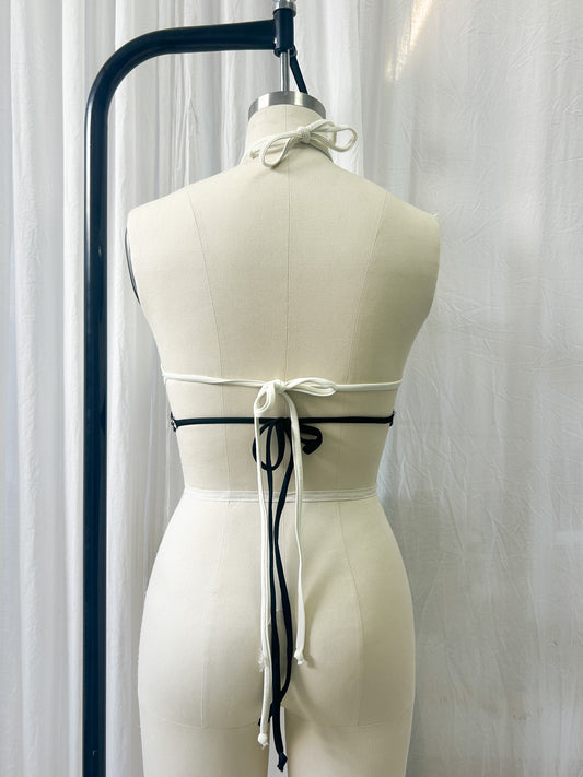 mini top - pearl/black