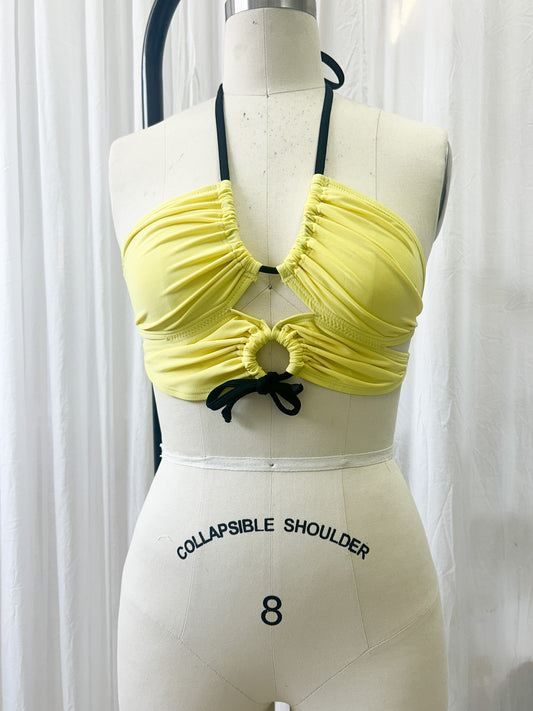 mini top - yellow/black