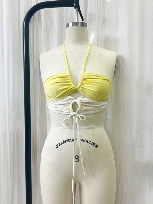 mini top - pearl/yellow