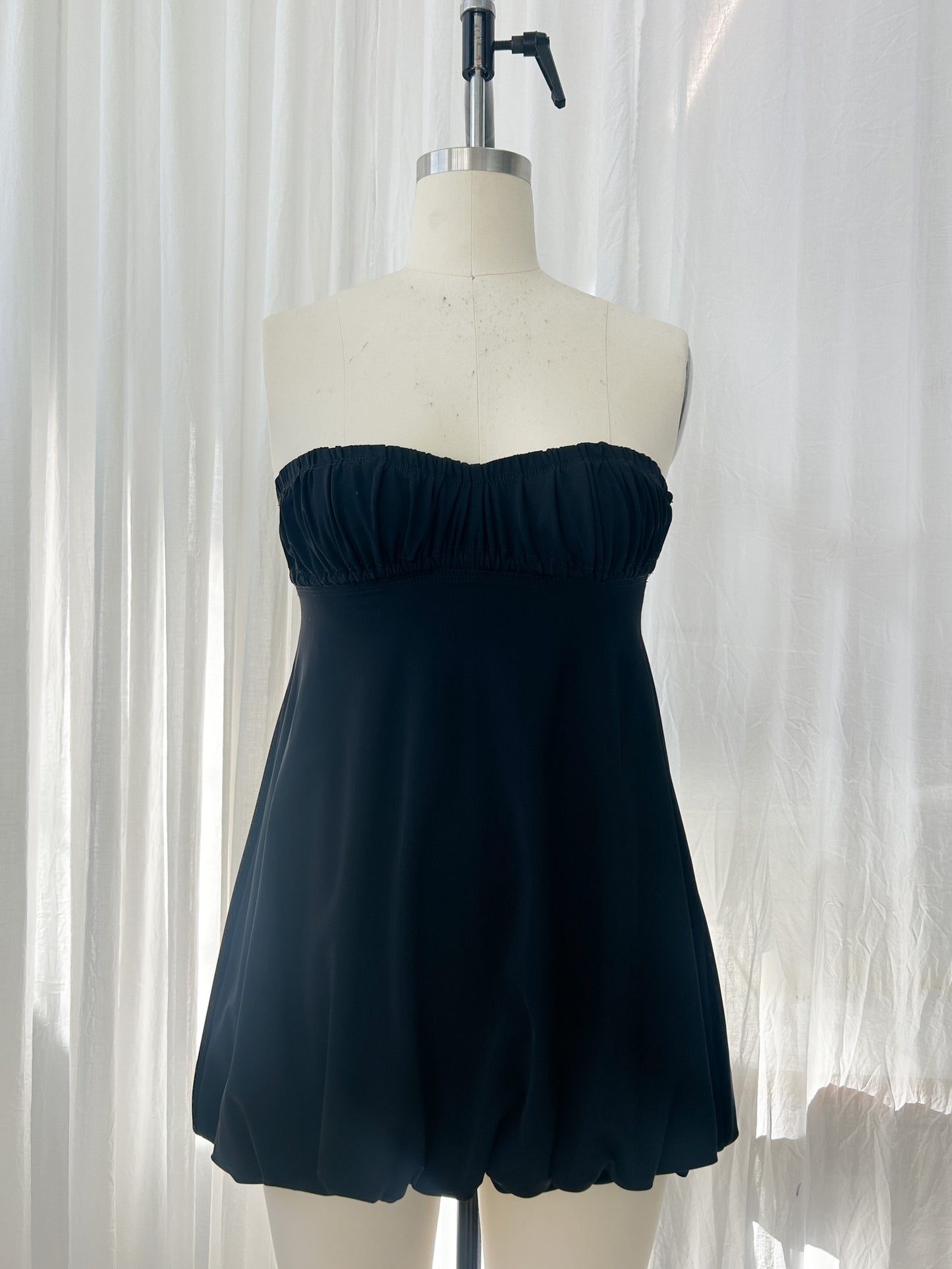 Puff mini dress - black (extra small)
