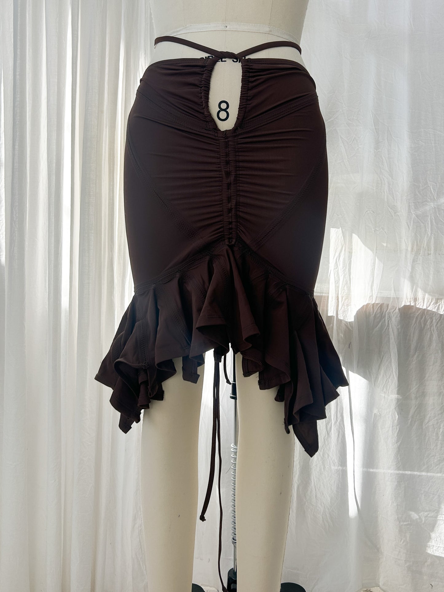 Soiree ruffle skirt - chocolate (extra small)