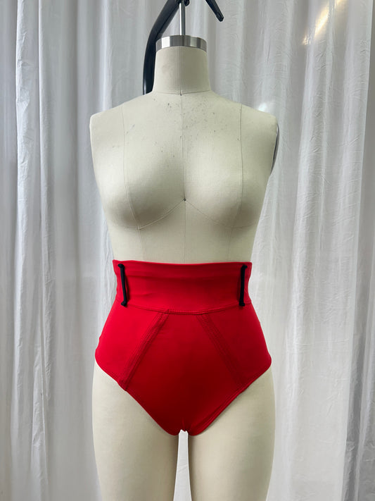 High Waisted Bikini Bottom - Red XS