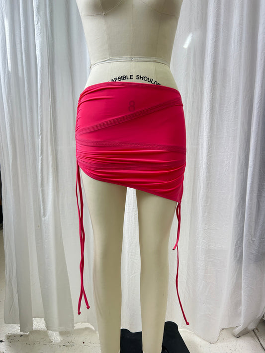 Fuchsia Pink Bandeau Mini Skirt - XS
