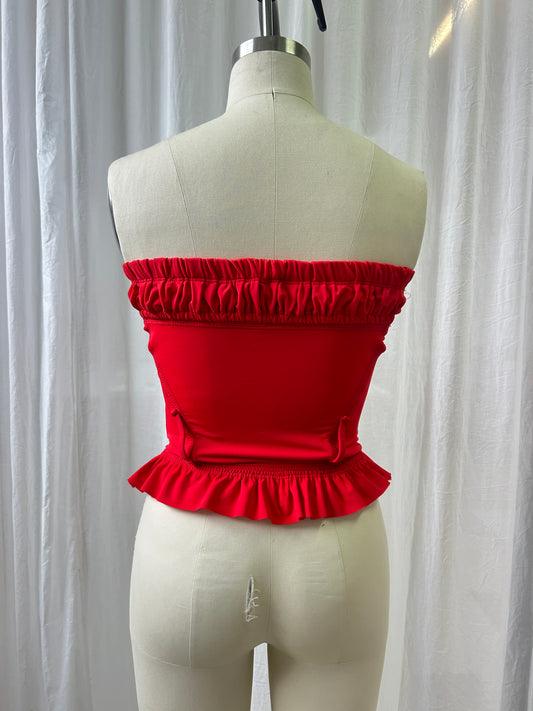 Red Sweetheart Bustier - S
