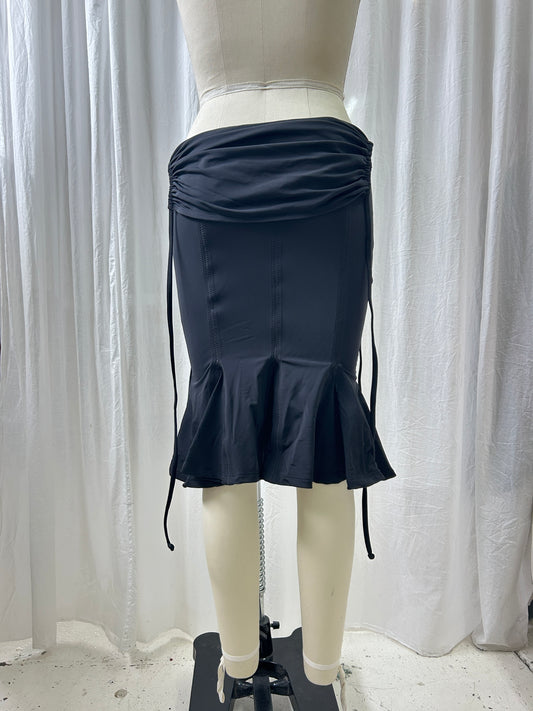 Black Fluted Pencil Skirt - XS/S