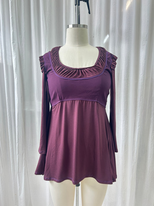 Long Sleeve Bustier Babydoll Dress Plum - 16/18