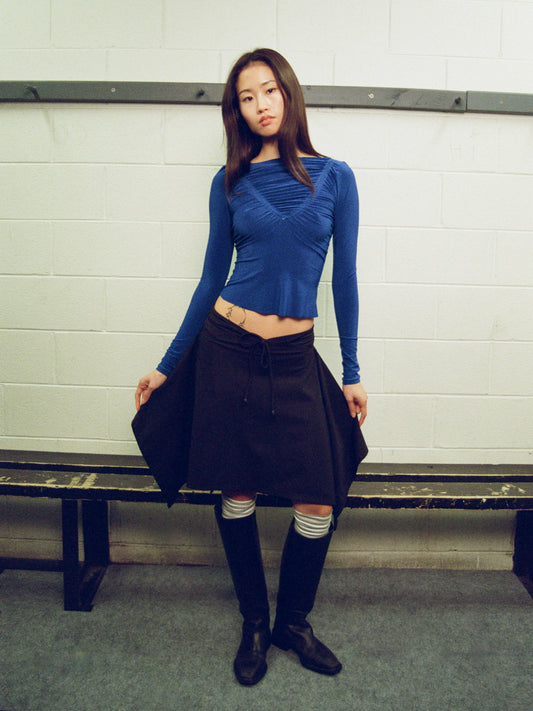 Midi handkerchief skirt - black