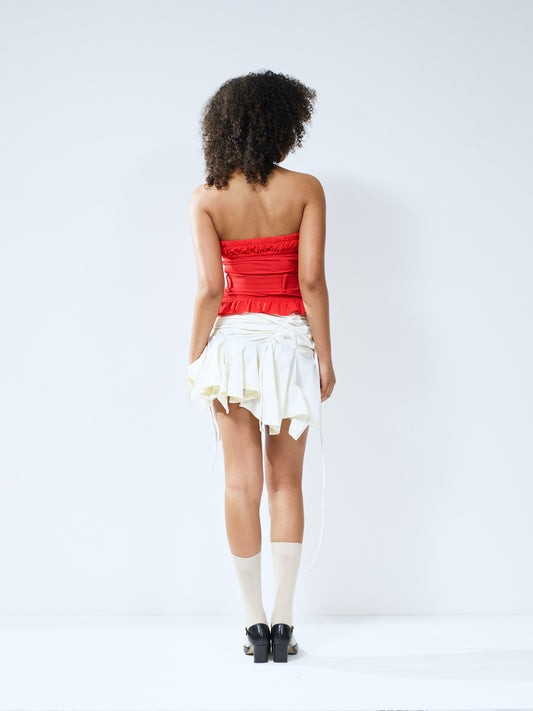 Strapless sweetheart bustier - cherry (e-store exclusive)