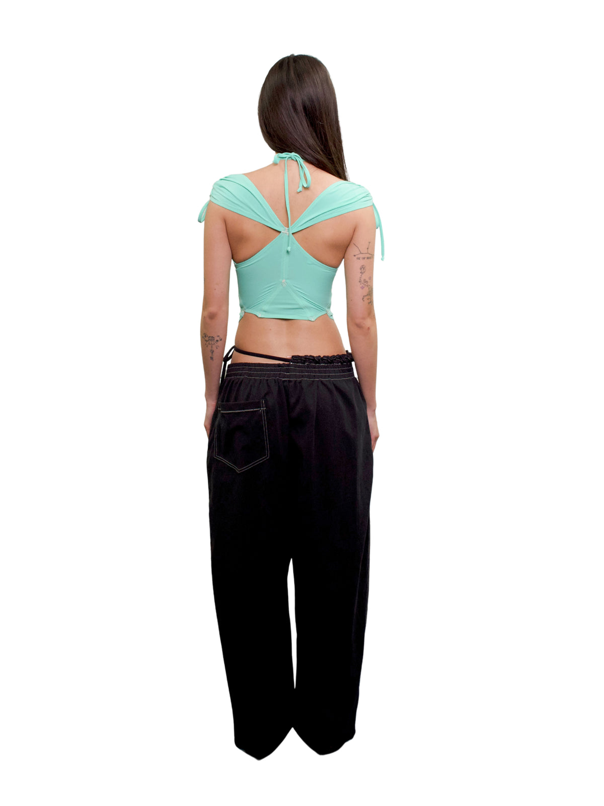 Tankini top in recycled lycra - aqua
