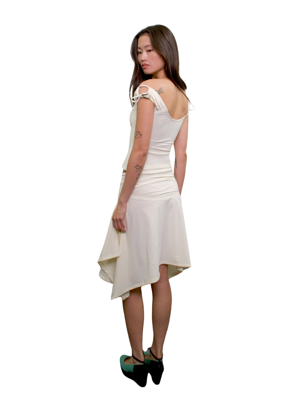 Midi handkerchief skirt - pearl
