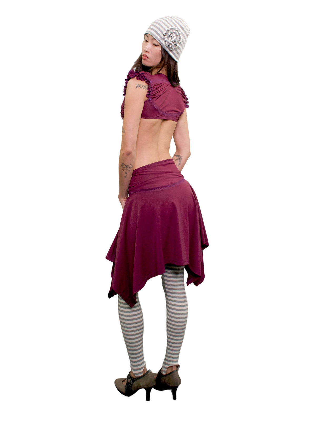 Bikini bolero in recycled lycra - plum