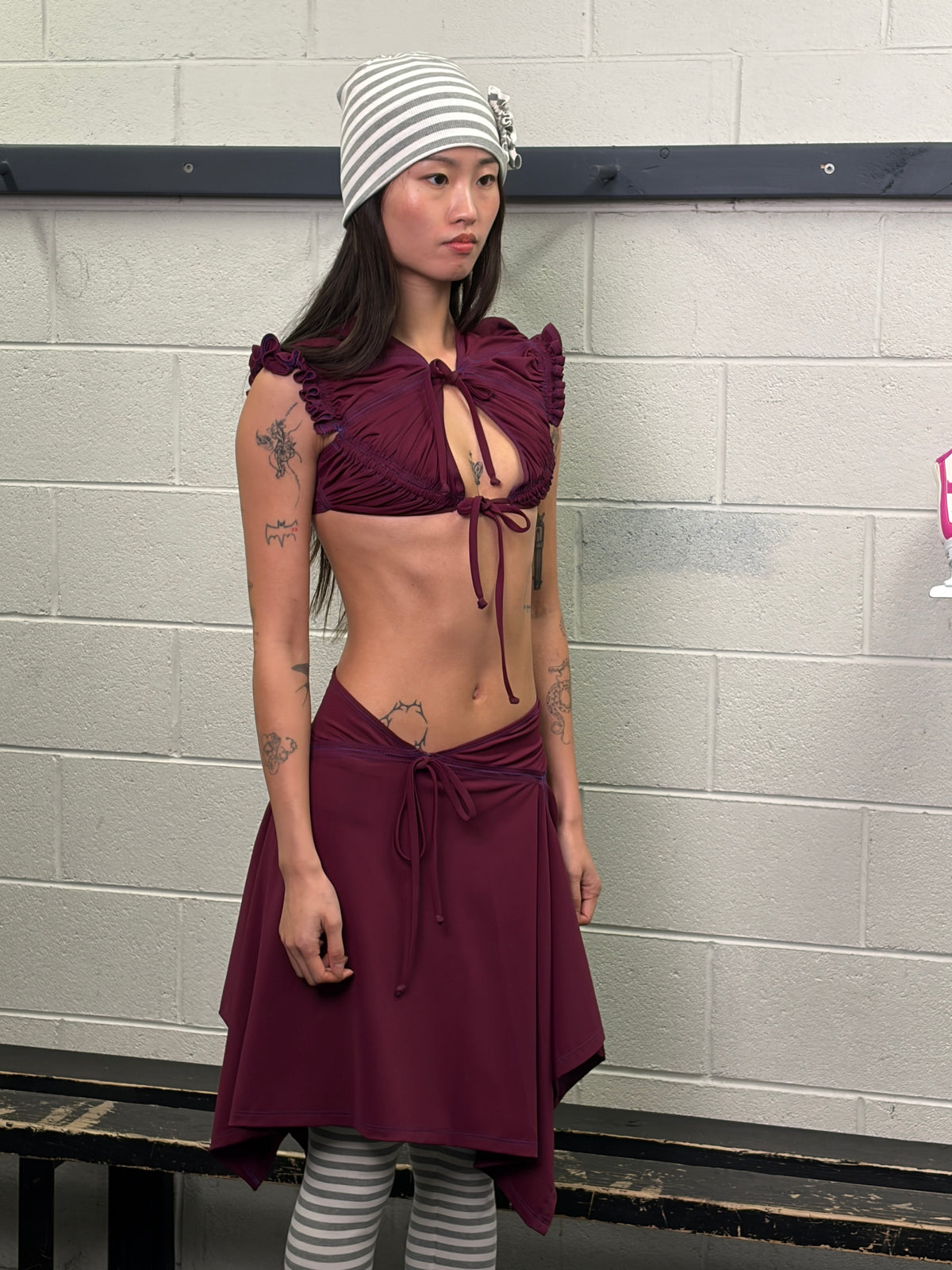 Bikini bolero in recycled lycra - plum