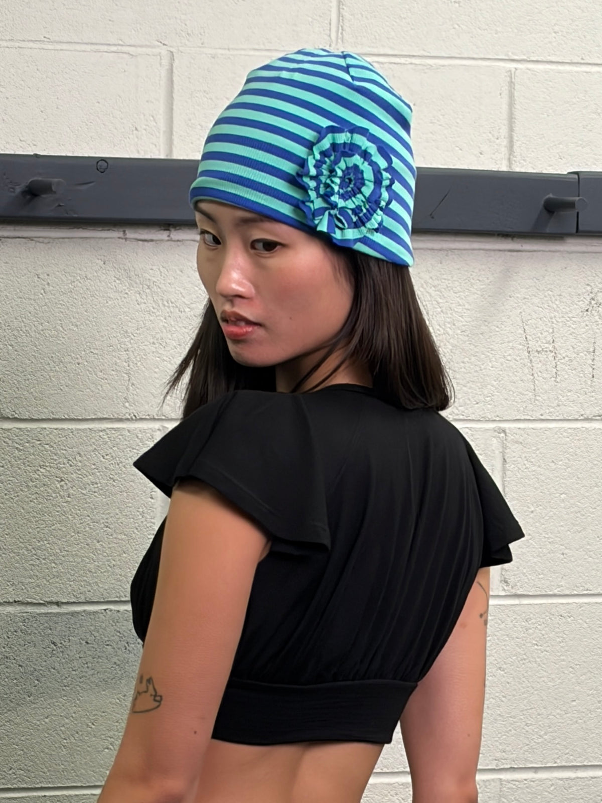 Rosette beanie - blue