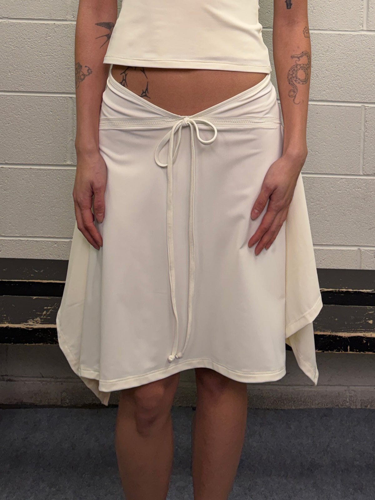 Midi handkerchief skirt - pearl