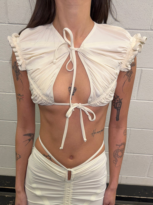Bikini bolero in pearl