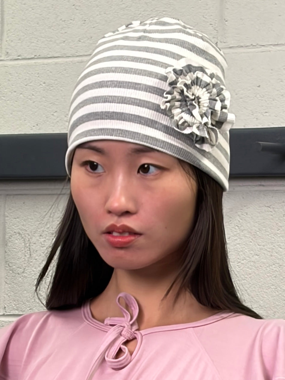Rosette beanie - grey