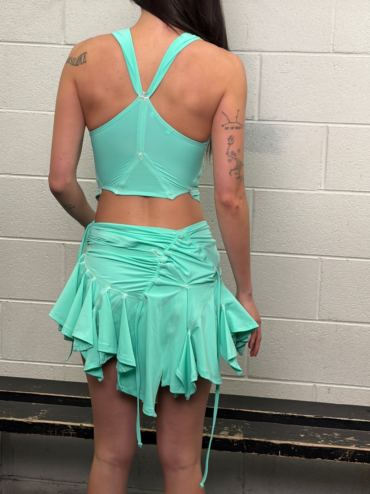 Tankini skirt in recycled lycra - aqua