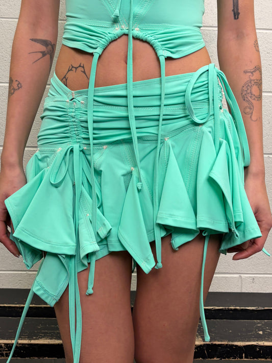 Tankini skirt in recycled lycra - aqua
