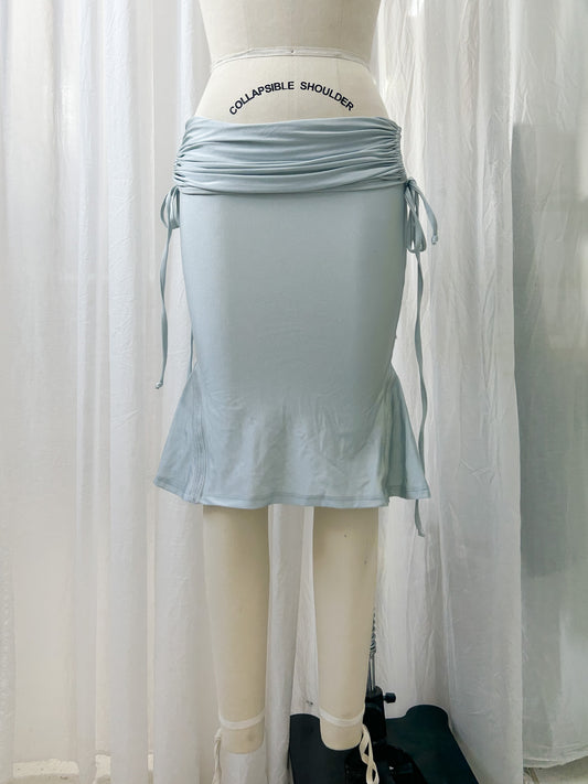 AW23 - fluted peplum skirt - silver (extra small)
