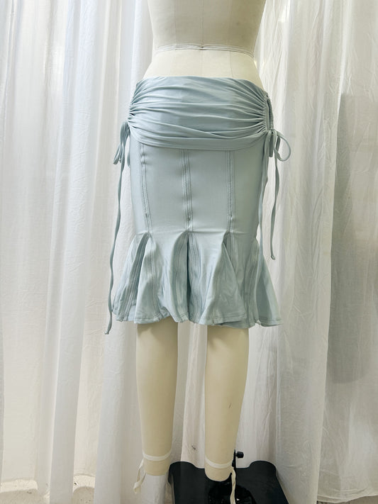 AW23 - fluted peplum skirt - silver (extra small)