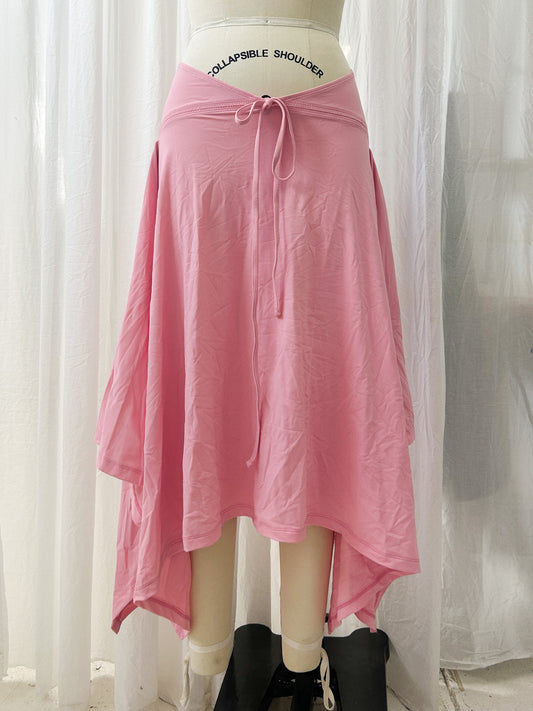 SS22 - Handkerchief bowtie skirt - baby pink (extra small)