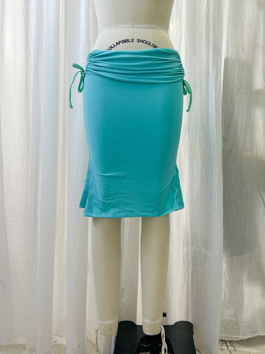 AW23 Fluted pencil skirt - blue, mint (extra small)