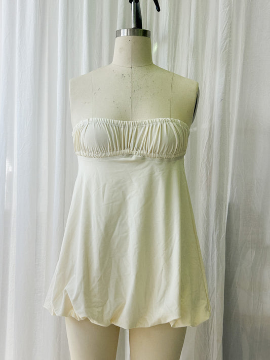 R25 -  Puff mini dress - pearl (extra small)