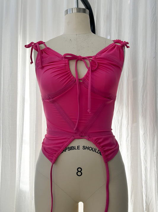 SS20 - Tankini top - hot pink (extra small 2/2)