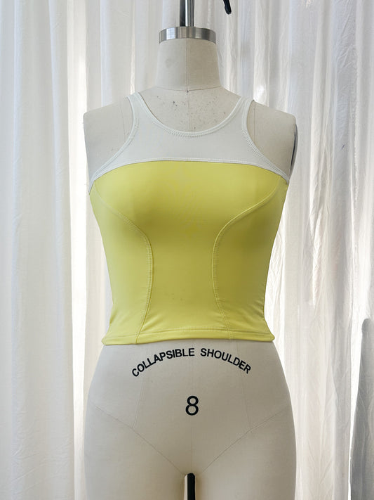 R25- Racerback tank - lemon/pearl (extra small)