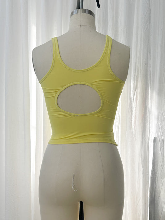 R25- Racerback tank - lemon/pearl (extra small)