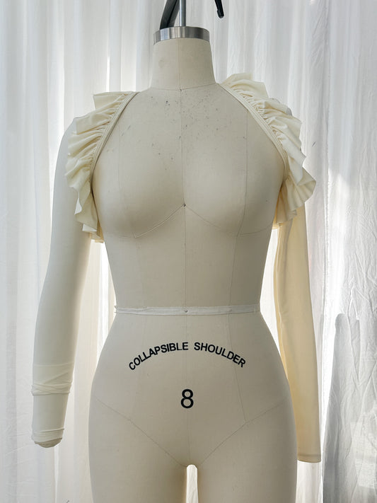 AW23- Frilly bolero- pearl (extra small)