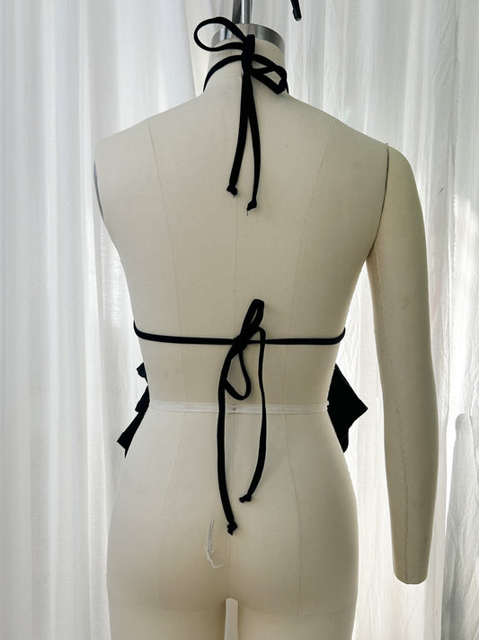 AW23- Ruffle peplum top - black (small)