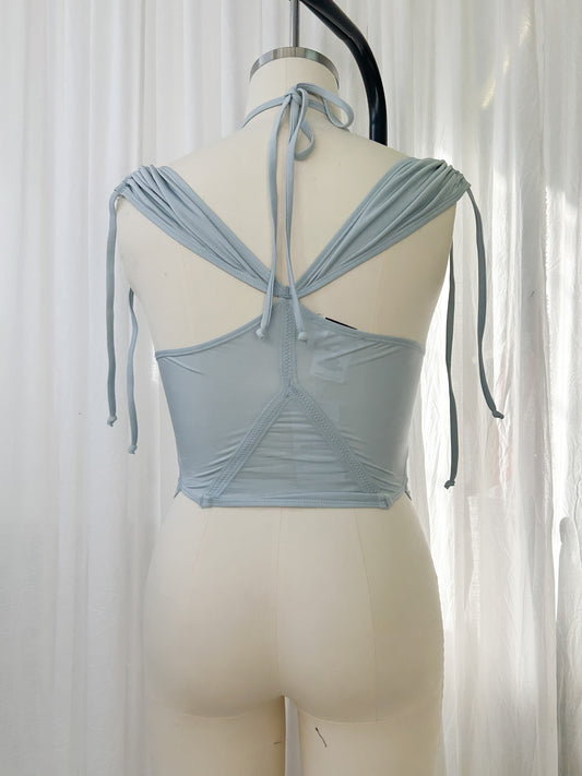 AW23- Tankini top- silver (medium)
