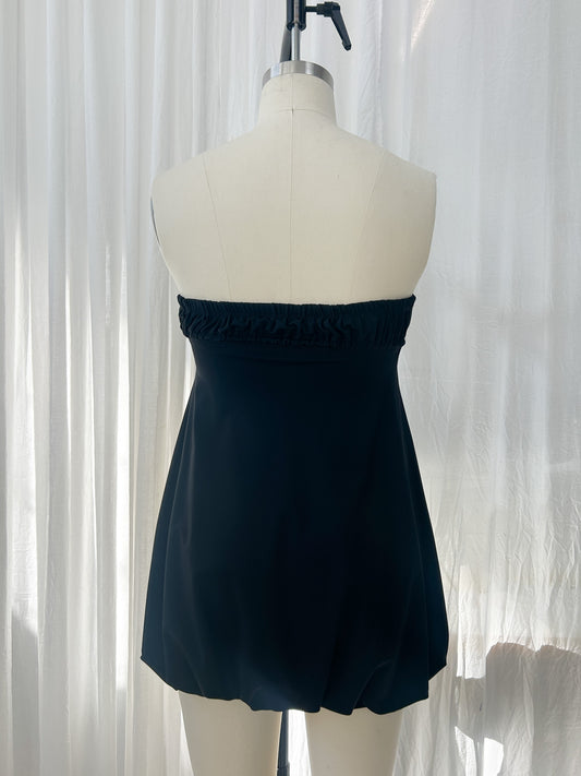 Puff mini dress - black (extra small)