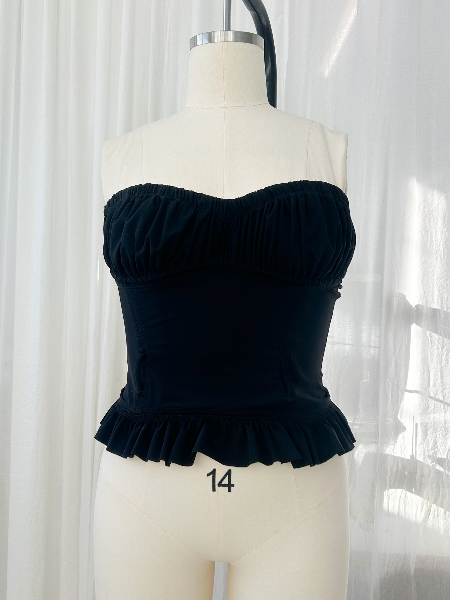 Strapless sweetheart bustier - black (large)