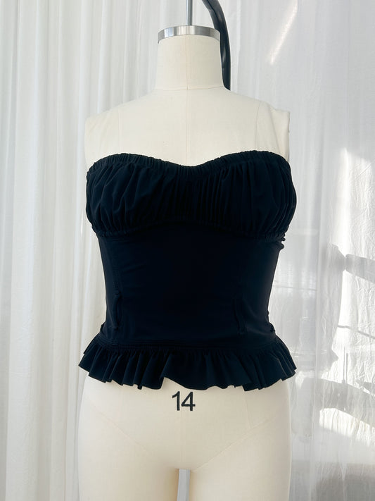 Strapless sweetheart bustier - black (large)