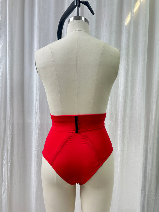High Waisted Bikini Bottom - Red XS