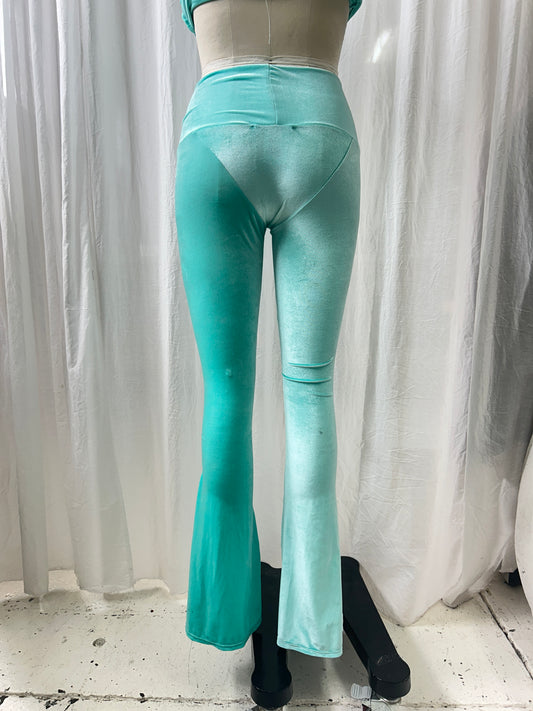 Premium Velour Split Trouser With Detachable Sash - Mint XS