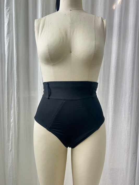 High Waisted bikini Bottom - Black XS