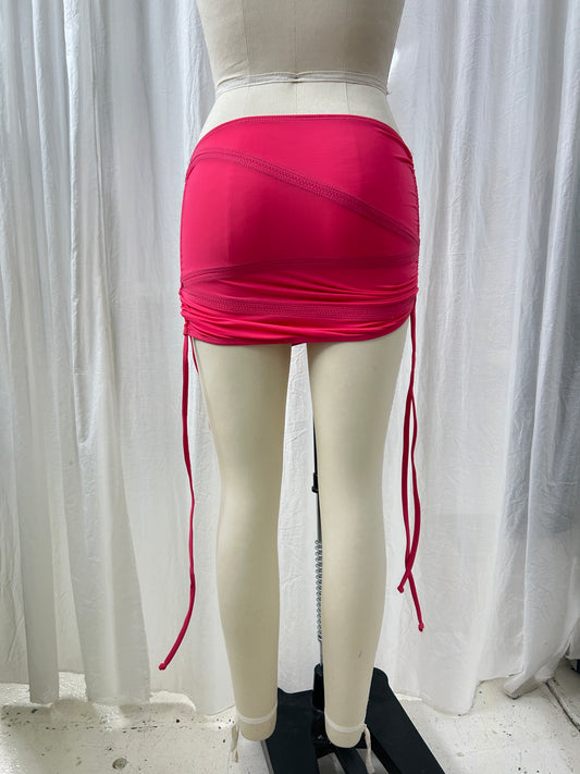 Fuchsia Pink Bandeau Mini Skirt - XS