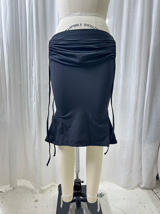 Black Fluted Pencil Skirt - XS/S