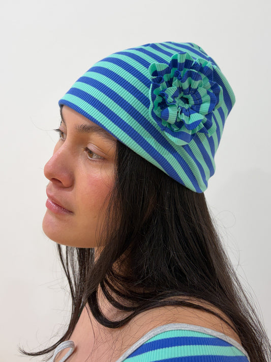 Rosette beanie - blue