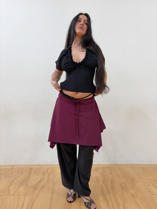 Frilly bloom blouse - black