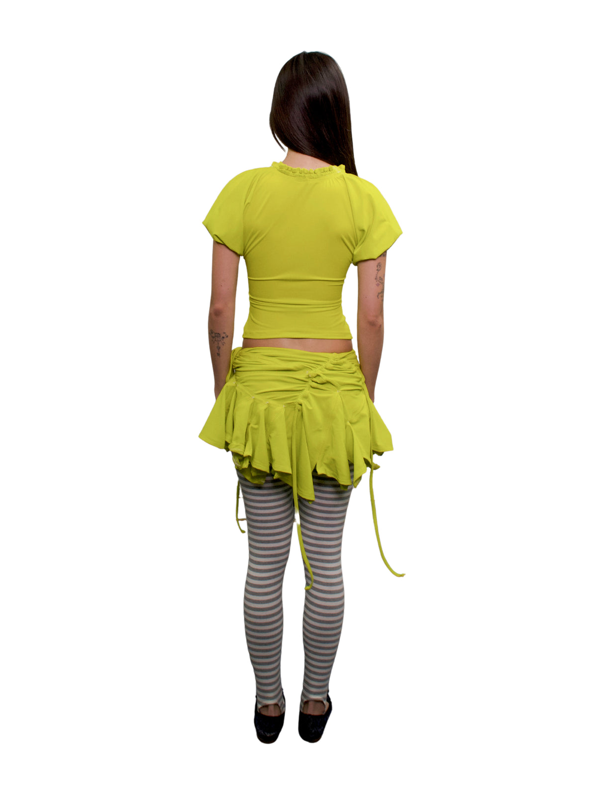 Frilly bloom blouse - chartreuse