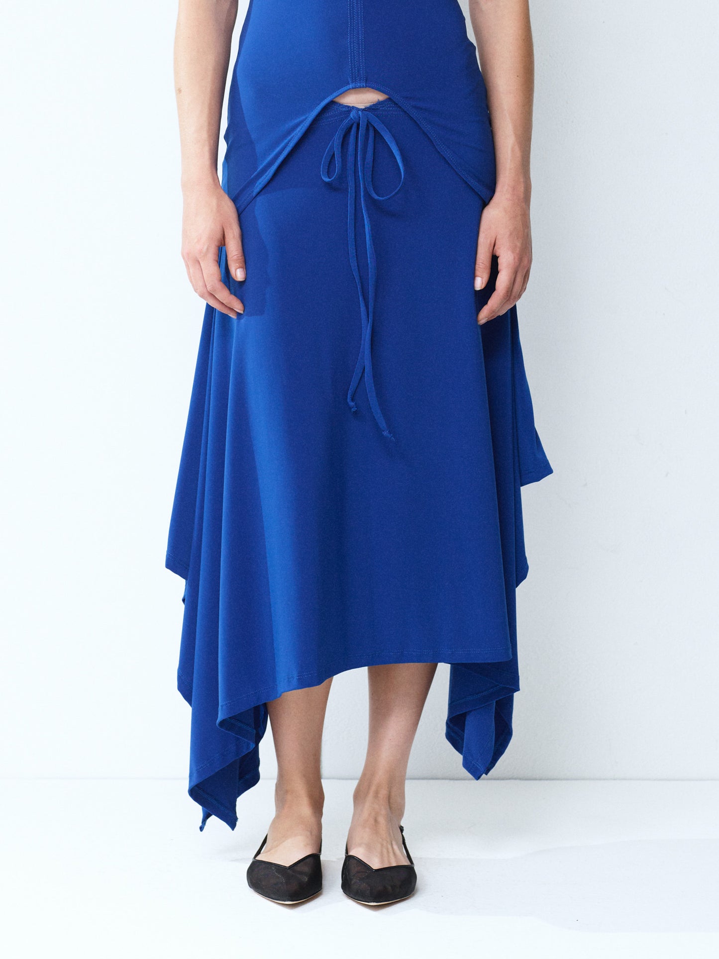 Handkerchief bowtie skirt - cobalt blue