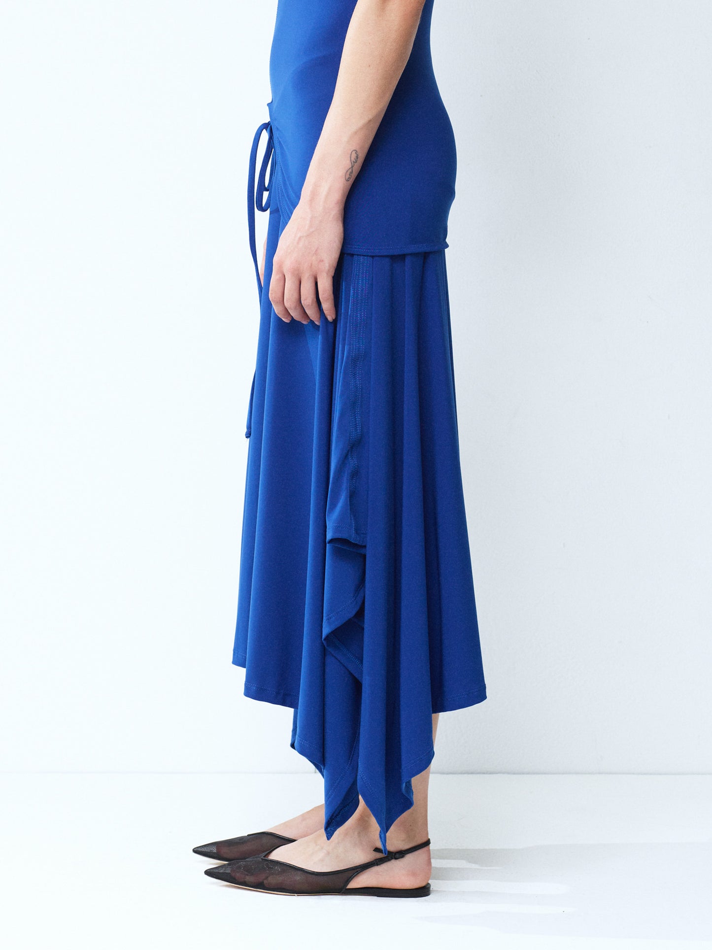 Handkerchief bowtie skirt - cobalt blue