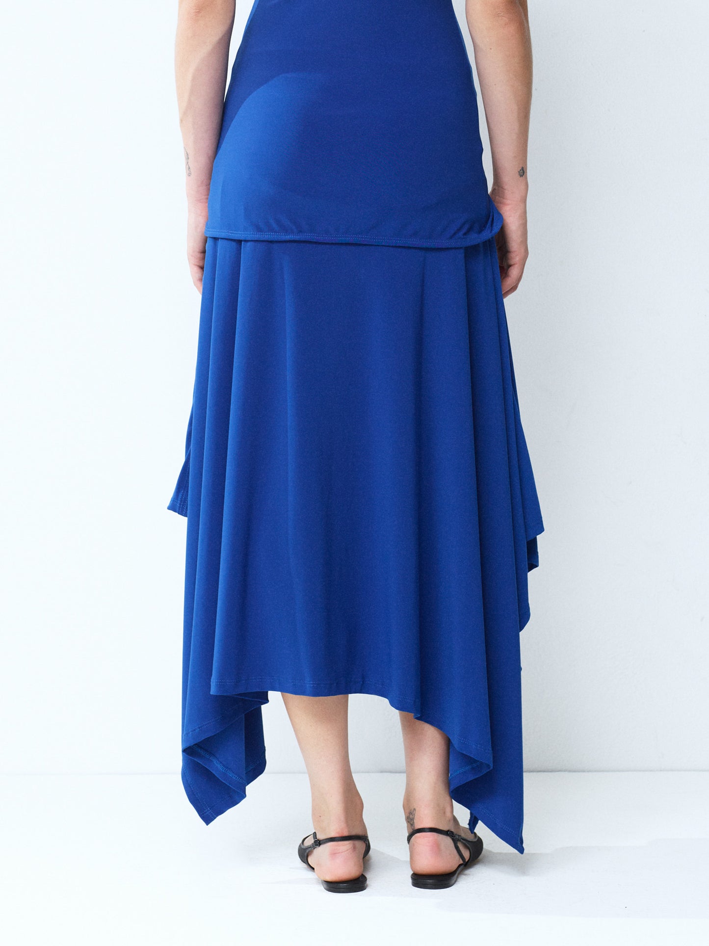 Handkerchief bowtie skirt - cobalt blue